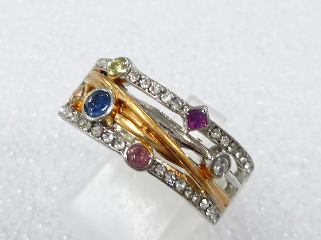 COLORED STONE FASHION RING / JP SIZE 26